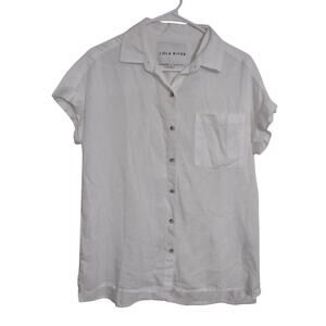 Lola River 100 Percent Tencel Button Up Shirt Small Classic Lightweight‎